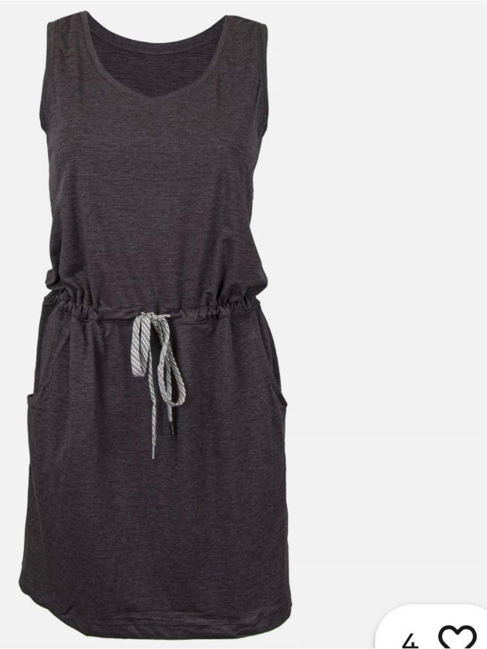 Sleeveless Drawstring Mini Dress - purple Heather